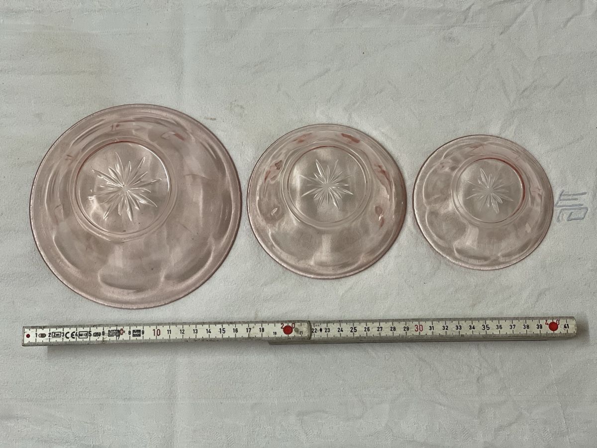 Schalen: Schalen Set, Rosa Glas, Vintage Design, – Gebraucht aus Strengelbach von Aschatan5 1