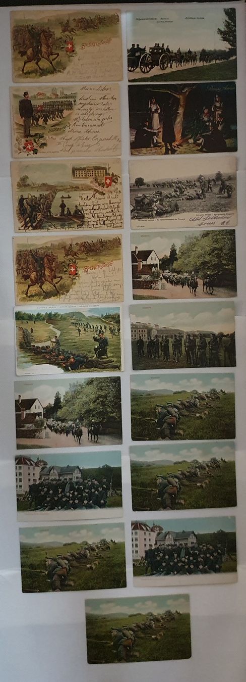 Ansichtskarten: Lot von 17 Militär - Ansichtskarten – Gebraucht aus Kreuzlingen von Rschweiz1 1