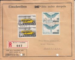 SBK 210y + F22 auf Einschreiben Zumstein 1938