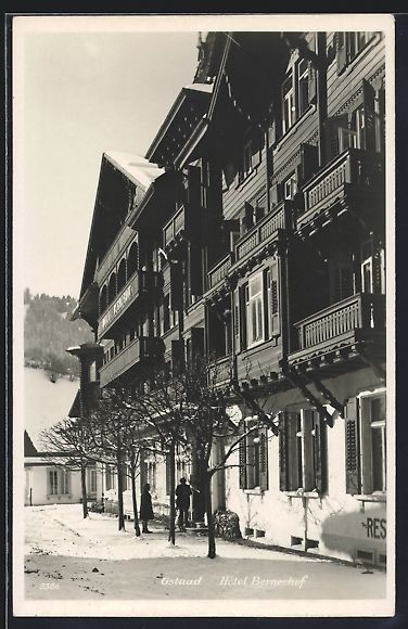 Cartes postales: Gstaad, Hotel Bernerhof mit Restaurant – D'occasion à Berlin par bartko-reher