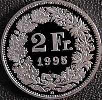 2 Franken  1995 pp / aus Münzsatz / in einer Münzkapsel