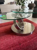 Salontisch aus Nichtraucherhaushalt Glas Metall rund drehbar