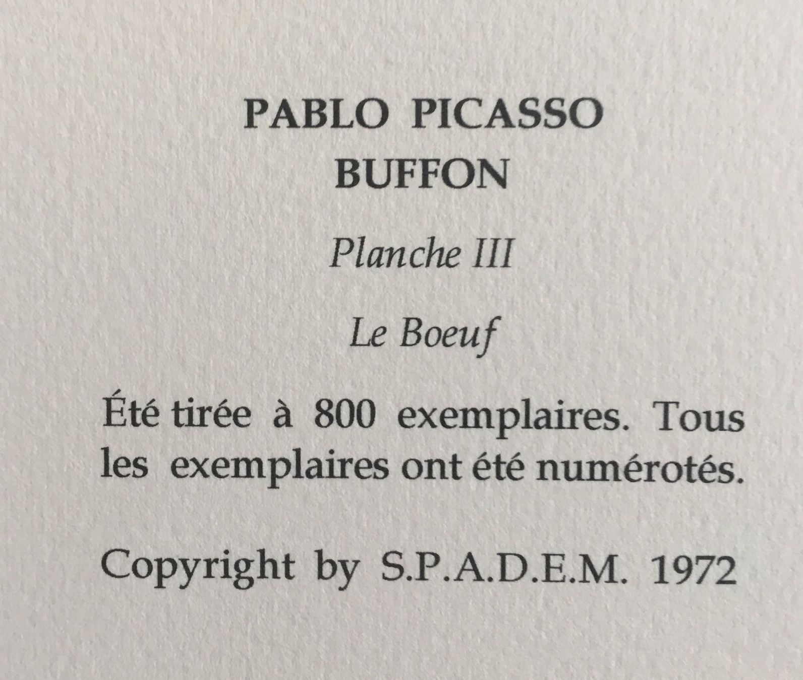 Grafica & Litografie: Pablo Picasso   Buffon Zyklus   "Le Boeuf"    Lithographie – Nuovo e nell'imballaggio originale da Nennigkofen venduto da Sommersonnen 7
