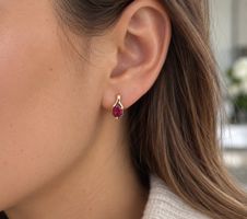 Ohrring 9 Karat Gelbgold Rubin