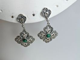 Silber Ohrstecker mit Malachit