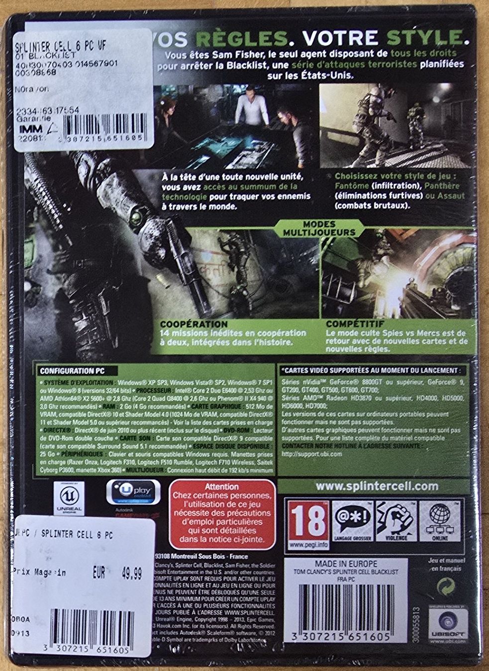 Microsoft Giochi: PC : Splinter Cell - Blacklist (Blister) – Nuovo e nell'imballaggio originale da Froideville venduto da xXSebastienXx 1