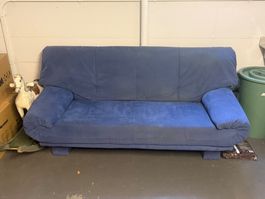 Sofa mit Hocker dunkelblau guter Zustand