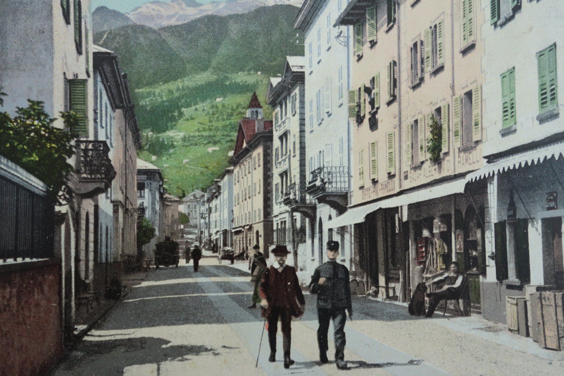 Cartoline postali: AIROLO - Strada principale - 1910 – Usato da Ibach venduto da Ibanto 1