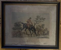 Gravure ancienne encadrée Le retour du chasseur