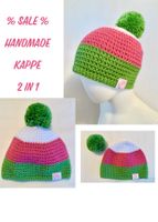 Kappe 2 in 1 mit oder ohne Bommel tragbar, Handarbeit