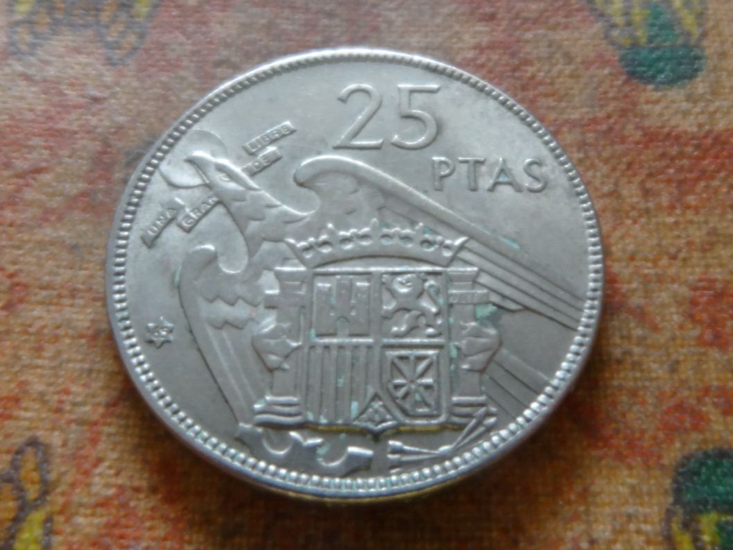 Tutti le monete: ESPAGNE  25  Pesetas  1957 – Usato da Romanel-sur-Lausanne venduto da Swift13 1