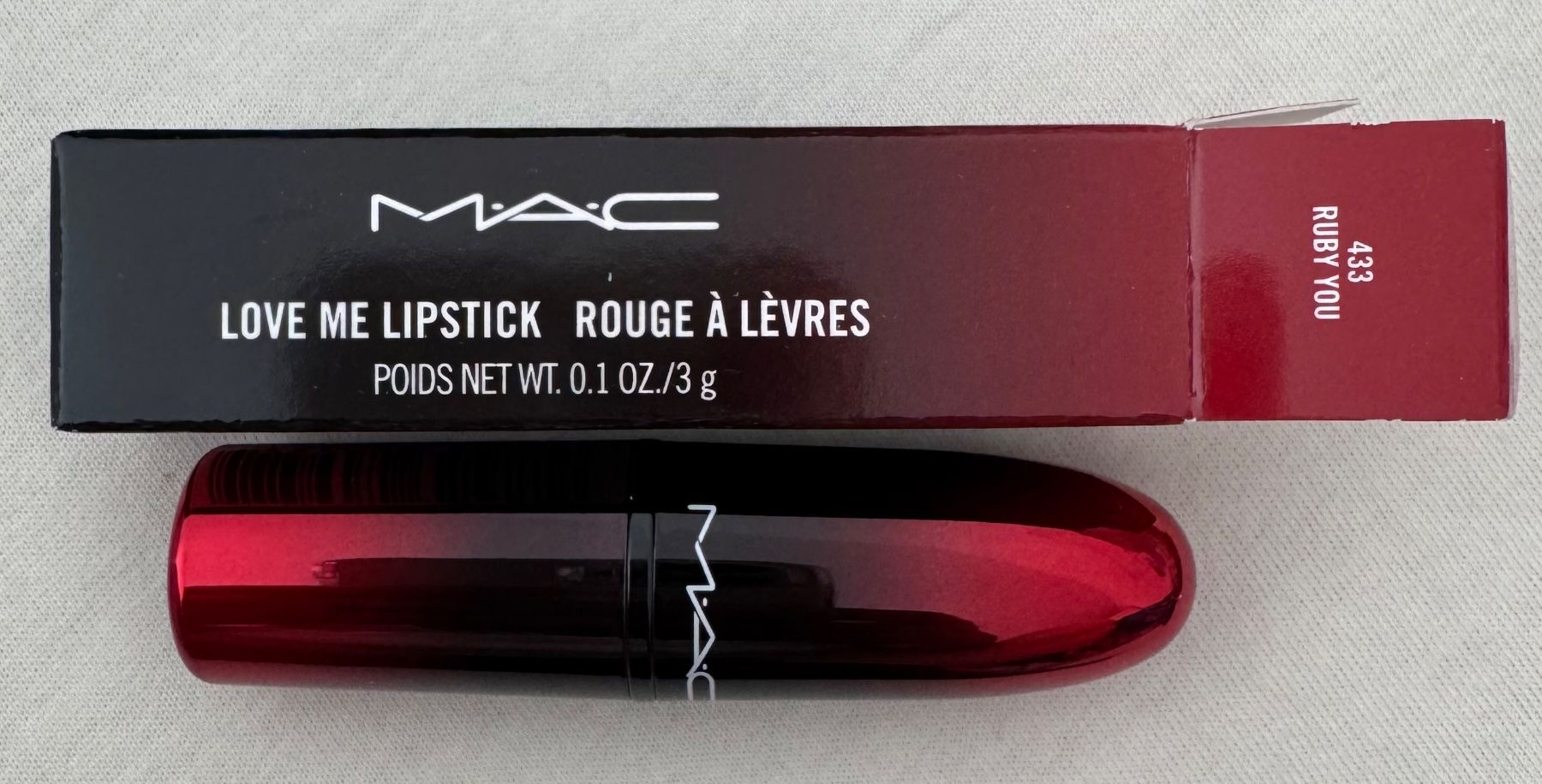 Make-up: MAC LOVE ME LIPPENSTIFT RUBY YOU 433 – Nuovo e nell'imballaggio originale da Zürich venduto da Mina_09 2