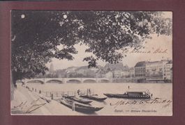 BASEL - Mittlere Rheinbrücke - Boot - 1907