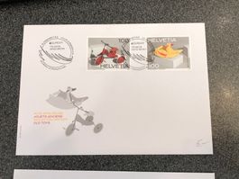 3x seltene CH-Briefmarken - Zusammenhängende FDC