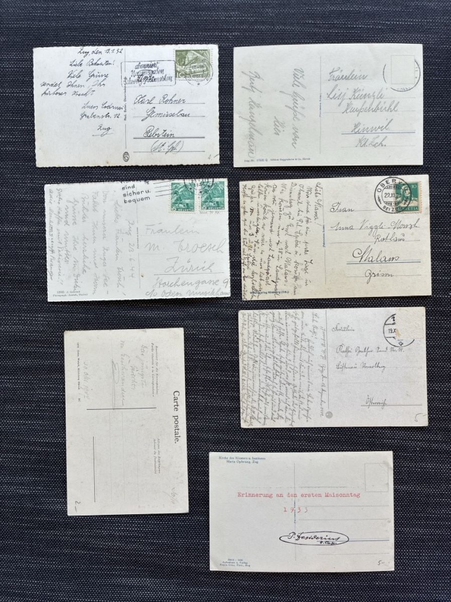Cartoline postali: 14 Ansichtskarten Schweiz von Zug  A – Usato da Oftringen venduto da Cla.vD.74 3