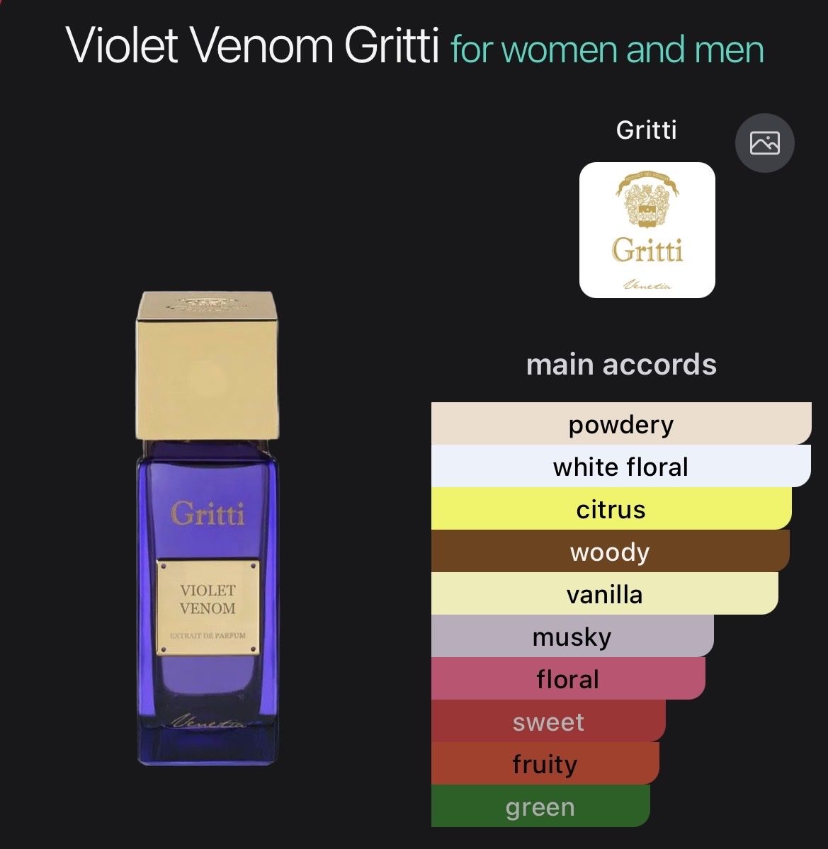Profumi & Eau de Toilette: NICHE - 3ml EXDP Violet Venom by Gritti – Usato da Genève venduto da StaceyH