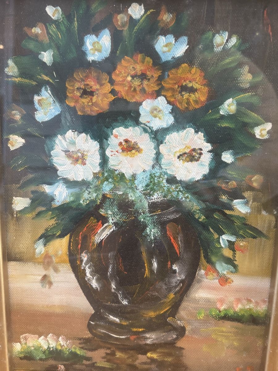 Gemälde: Blumenstillleben Ölgemälde Vintage – Gebraucht aus Niederbüren von Oetschli 6