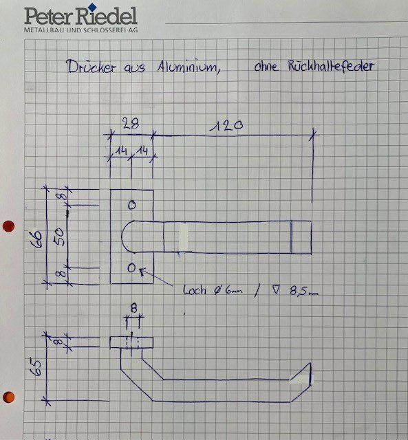 Ferramenta: Türdrücker, Drücker-Lochteil – Nuovo (secondo la descrizione) da Basel venduto da RiedelMetall 3