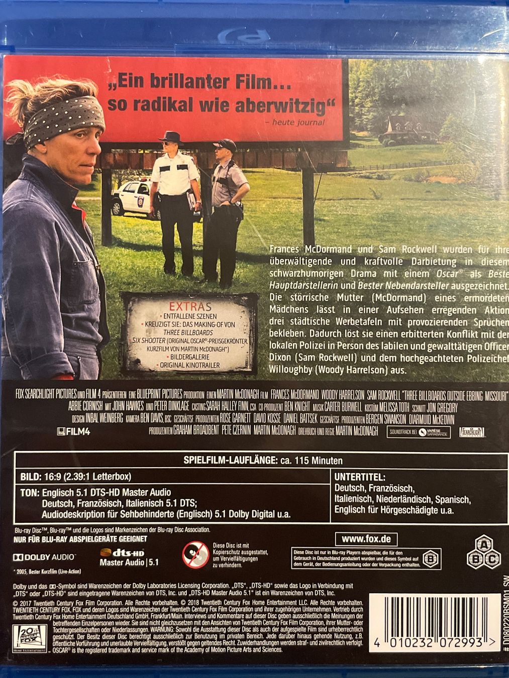 Tutti i DVDs: Three Billboards Outside Ebbing (2017) – Usato da Waldenburg venduto da Gonzo8 1