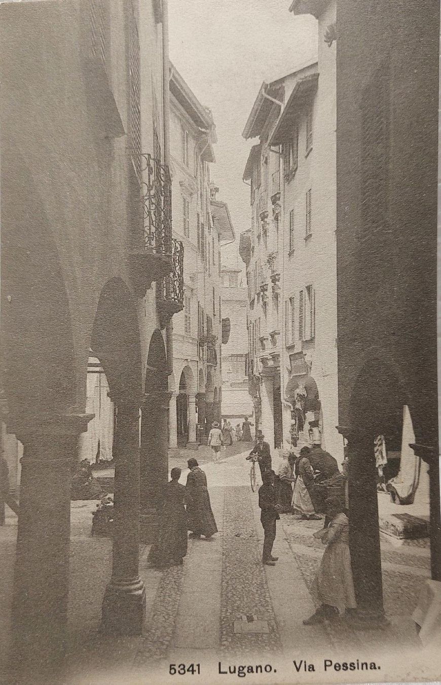 Ansichtskarten: LUGANO  -  Via Pessina – Gebraucht aus Delémont von Domdom1