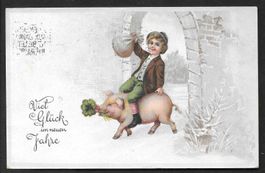 Neujahrskarte mit Schwein