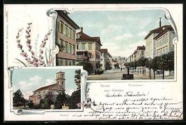 Heiden, Poststrasse und Kirche, Passepar