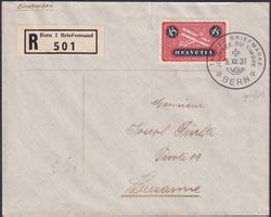 1937, BERN, Einzelfrankatur F8z +Stempel "Tag der Briefmarke