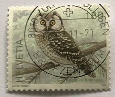 Nr. 1239 Dauermarken Einheimische Vögel Raufsskauz GESTEMPEL
