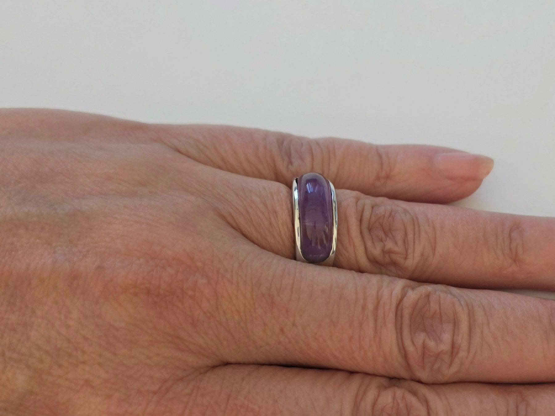 Anelli: Moderner Amethyst Silberring (925) - Neu – Nuovo e nell'imballaggio originale da Uetikon am See venduto da Coralreef 6