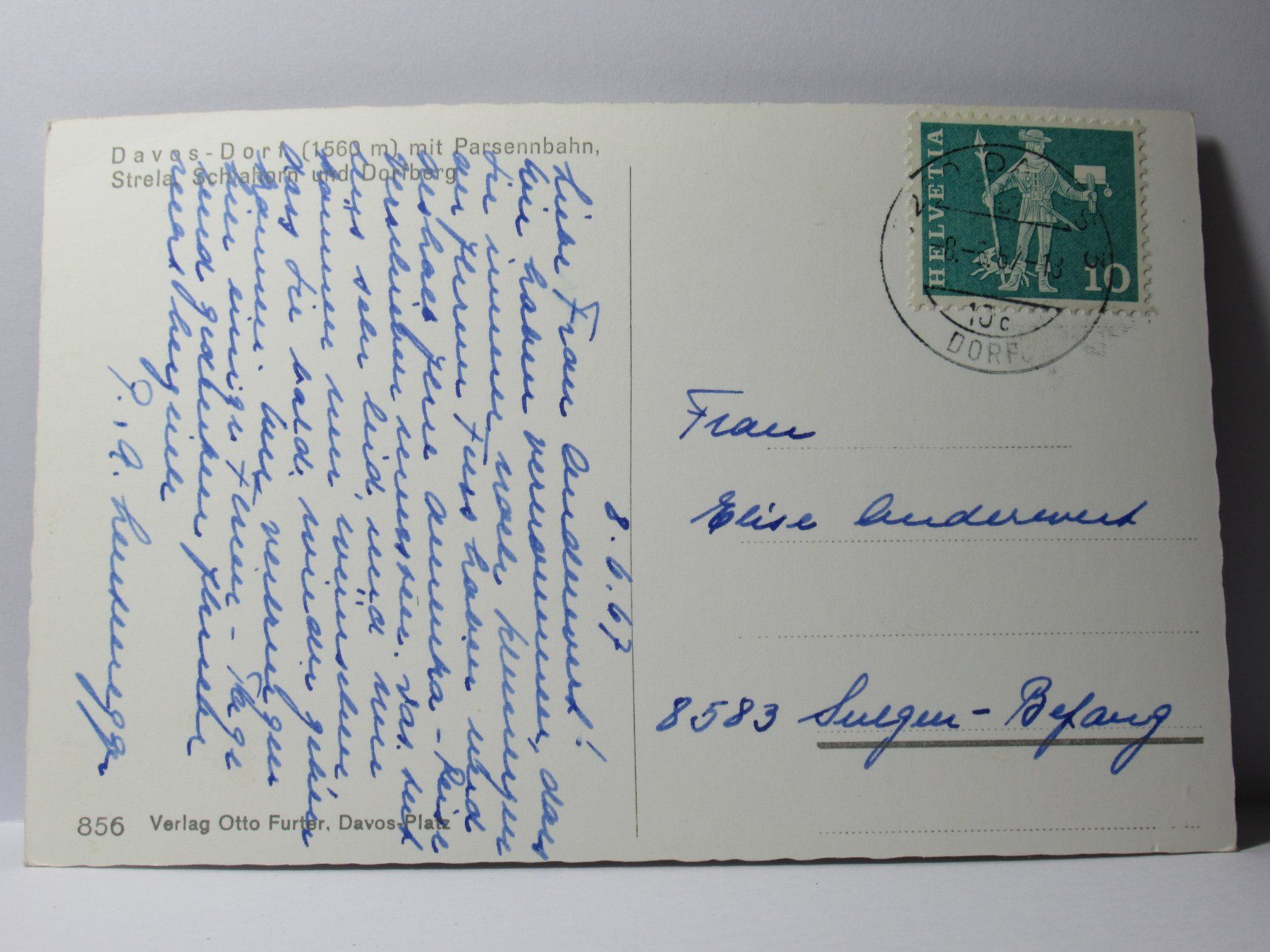 Ansichtskarten: Davos - Dorf  1967 – Gebraucht aus Grenchen von Bluemchen1900 1