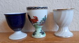 3er Set Antike Eierbecher, Porzellan, für Sammler!