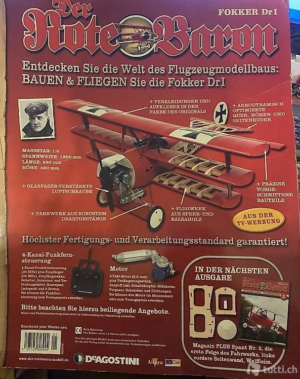 Modellismo RC: Der Roter Baron RC Modellbausatz – Nuovo (secondo la descrizione) da Mönchaltorf venduto da Swiss_tiger