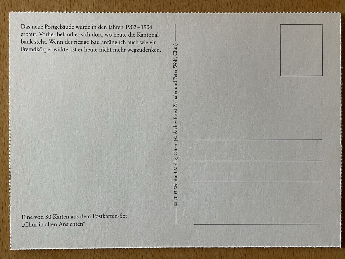 Cartoline postali: Ansichtskarte vom Postgebäude / Kantonalbank Chur – Usato da Ehrendingen venduto da renue 1