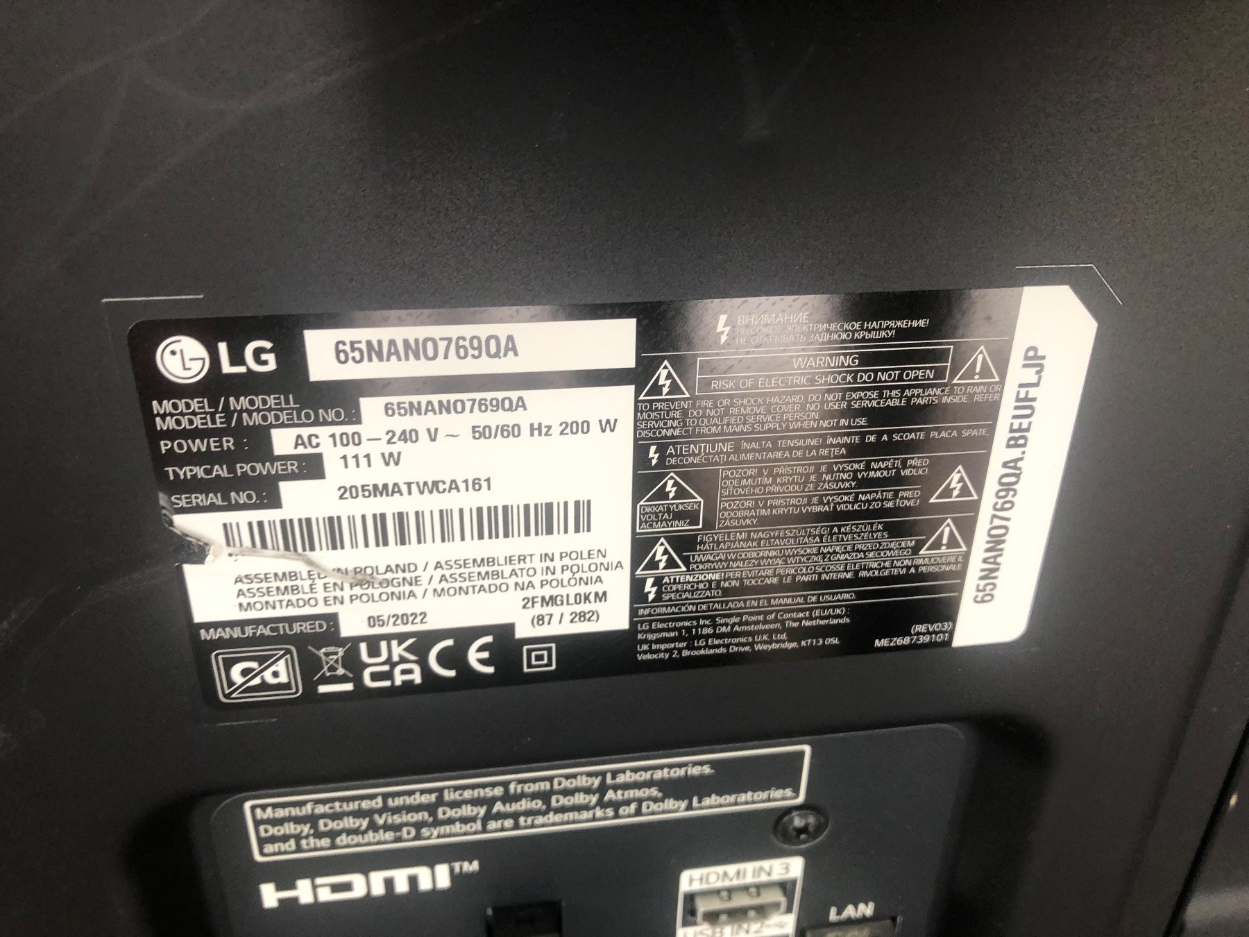 Samsung Supporti a parete: Pied de télévision   LG 65nano769qa – Usato da Biel-Bienne venduto da alos07 1