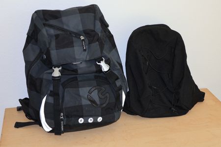 Beckmann Rucksack 30L + Sportrucksack 12L – Karo Grau/Schwar