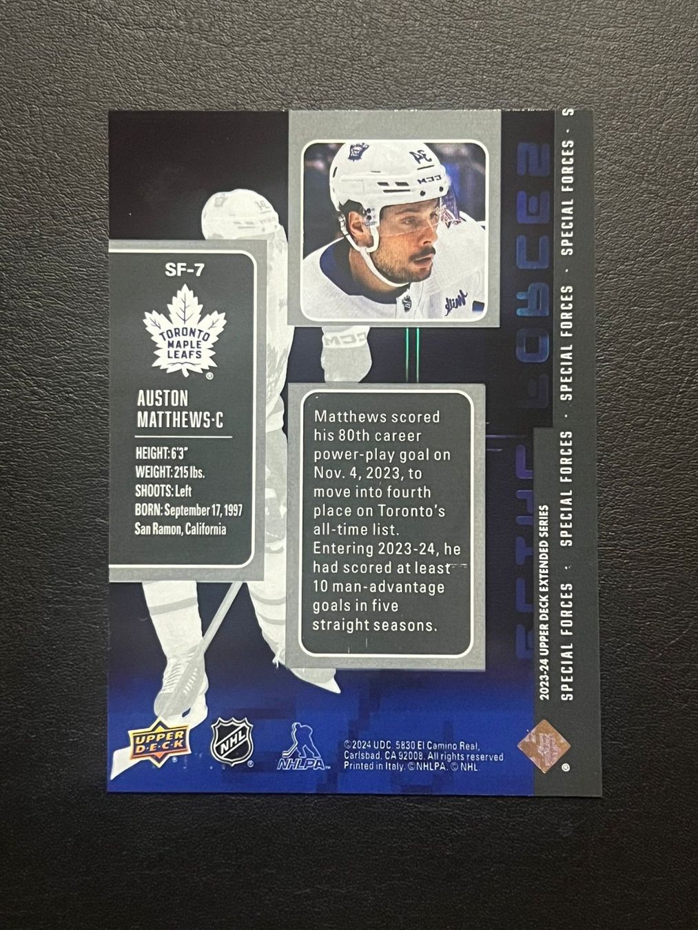 NHL Carte collezionabili: Auston Matthews 2023 Special Forces Toronto Maple Leafs – Nuovo (secondo la descrizione) da Möhlin venduto da SwissHockeyCards 1