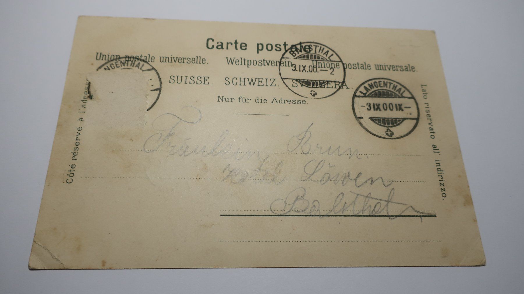 Cartoline postali: Gruss aus Langenthal 1900 – Usato da Cormoret venduto da Pascalll2001 6