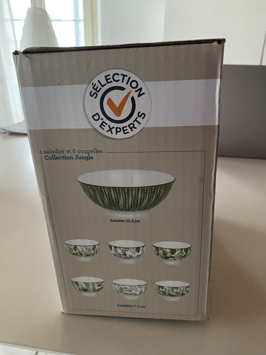 Set di piatti: Salatschüssel mit 6 Schälchen neu – Nuovo e nell'imballaggio originale da Brugg AG venduto da Honeybee6 2