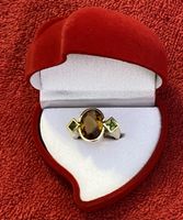 Ring 585er/ 14 Karat Gelbgold Citirin-Peridot, Unikat