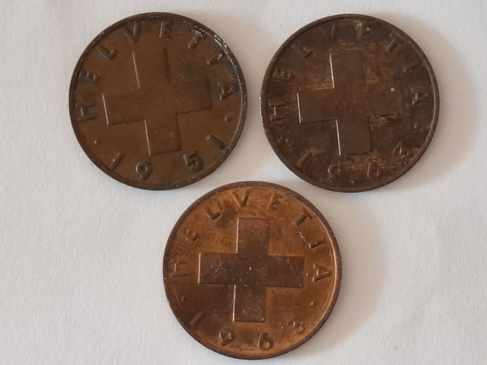 Tutti le monete: 2 Rappen (1951 & 1963) – Usato da Neuchâtel venduto da Grandloupblanc
