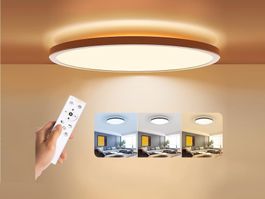 LED Deckenleuchte 24W 30cm, Dimmbar mit Fernbedienung 2400lm