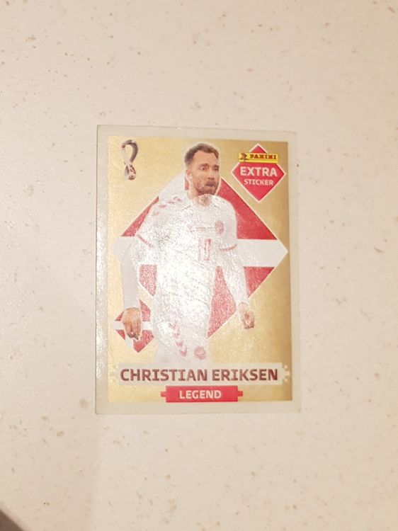 Christian Eriksen Gold extra Sticker WM22 Quatar (Neu (gemäss ...
