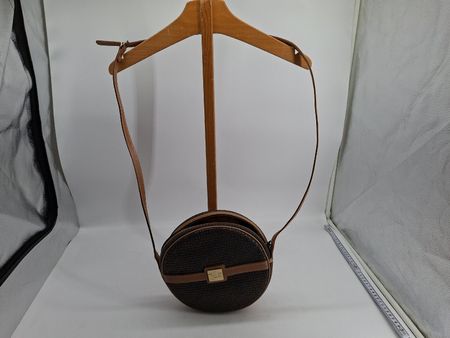 Vintage Umhängetasche Ted Lapidus Paris rund braun