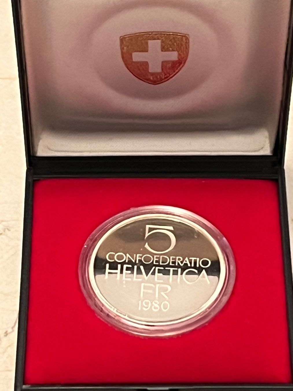 Tutti le monete: 5 francs suisse 1980 Ferdinand Hodler – Nuovo e nell'imballaggio originale da Carouge GE venduto da Pierre48 1