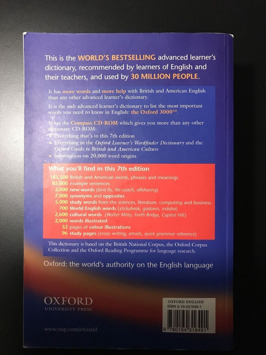 Bücher: Wörterbuch Oxford Advanced Learners Dictionary – Gebraucht aus Muri AG von lo.ren93 1