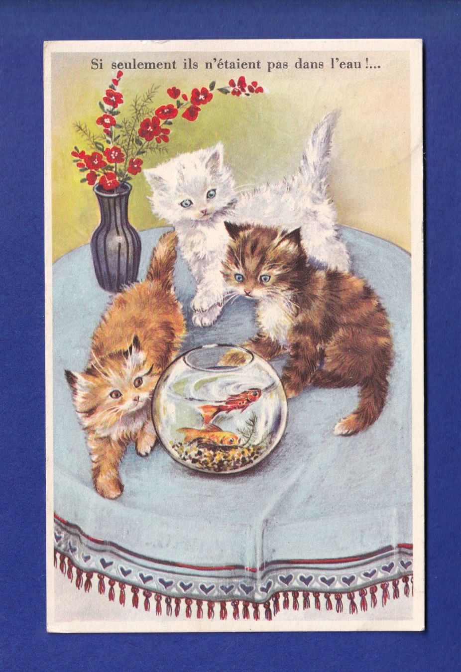 Ansichtskarten: CHAT - Chatons et bocal de poissons – Gebraucht aus Pully von nicecards-shop