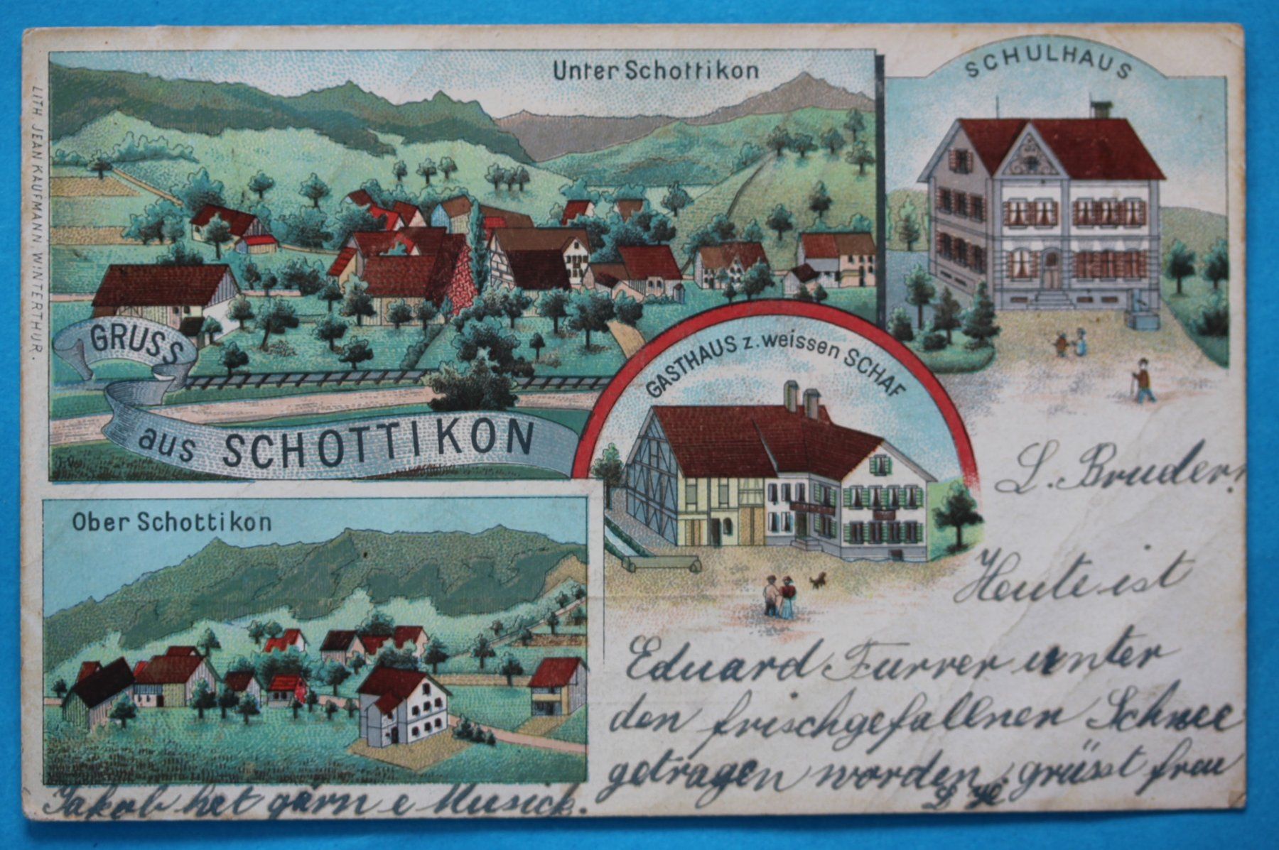 Cartoline postali: SCHOTTIKON LITHO AK – Usato da Lotzwil venduto da pirolh