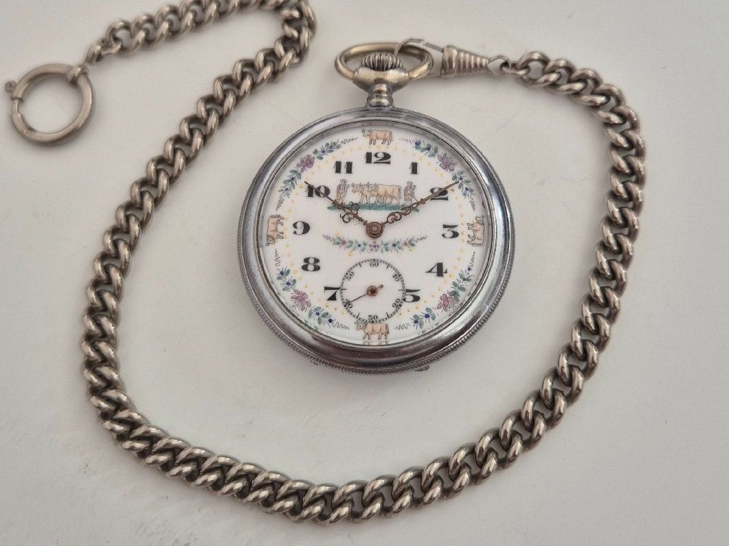 Orologi: Chüeli Taschenuhr mit Kette, 50.5 mm – Usato da Marbach SG venduto da Zippo1401 2