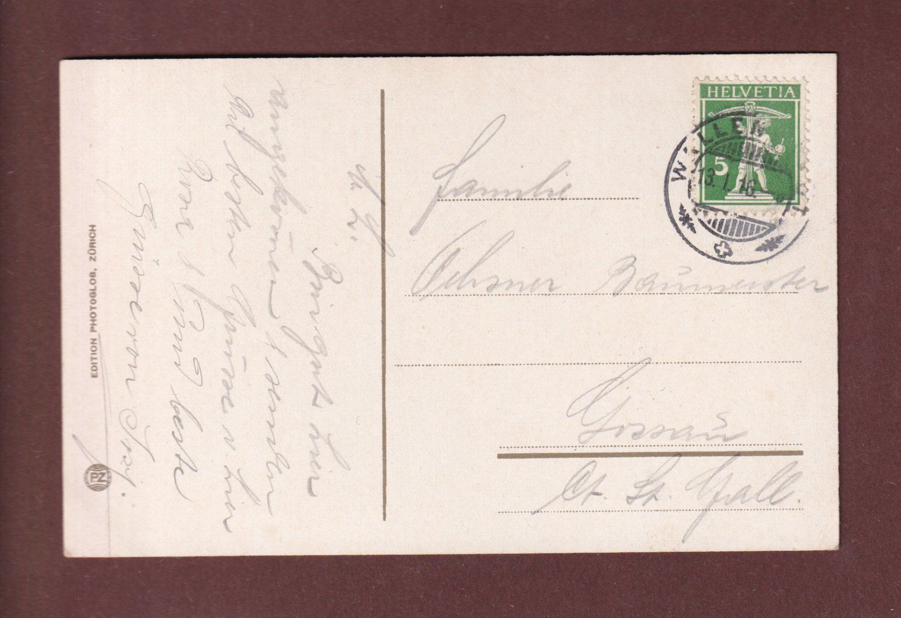 Cartes postales: WALENSEE - Churfirsten - 1916 – D'occasion à Pully par nicecards-shop 1
