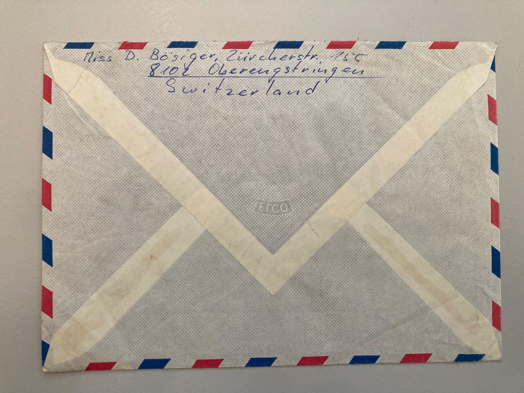 Tutti i francobolli: Luftpostbrief mit div. Marken 1965 / 2x 358R 1960 – Usato da Solothurn venduto da ehe_8spw 1